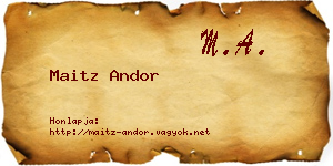 Maitz Andor névjegykártya