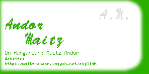 andor maitz business card